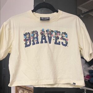 New Era Cream Floral Graphic Crop Top